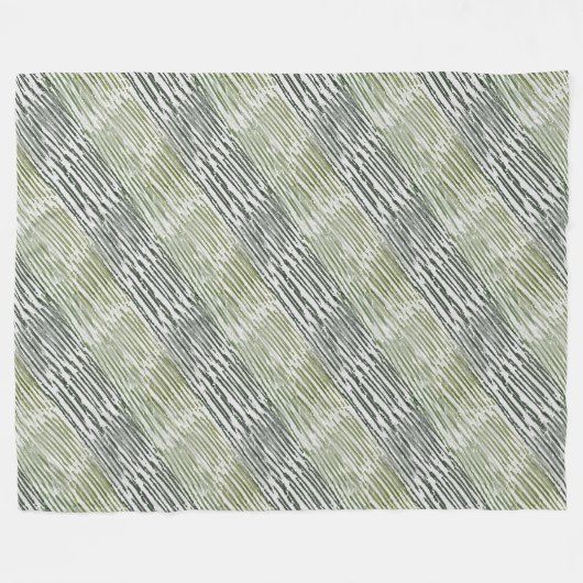 Tribal Green Stripes Abstract Pattern  Fleecedecke (Vorderseite (Horizontal))