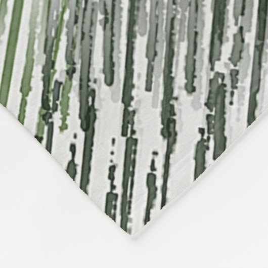 Tribal Green Stripes Abstract Pattern  Fleecedecke (Ecke)