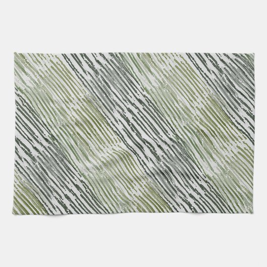 Tribal Green Stripes Abstract Pattern  Geschirrtuch (Horizontal)