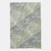 Tribal Green Stripes Abstract Pattern  Geschirrtuch (Vertikal)