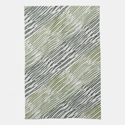 Tribal Green Stripes Abstract Pattern Geschirrtuch (Vertikal)