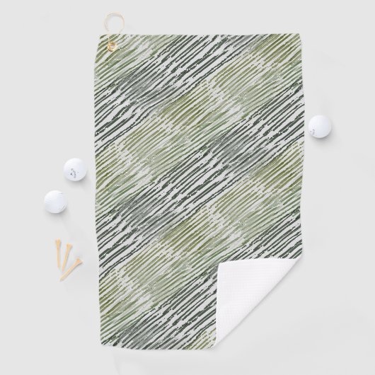 Tribal Green Stripes Abstract Pattern  Golfhandtuch (Insitu)