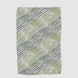 Tribal Green Stripes Abstract Pattern  Golfhandtuch