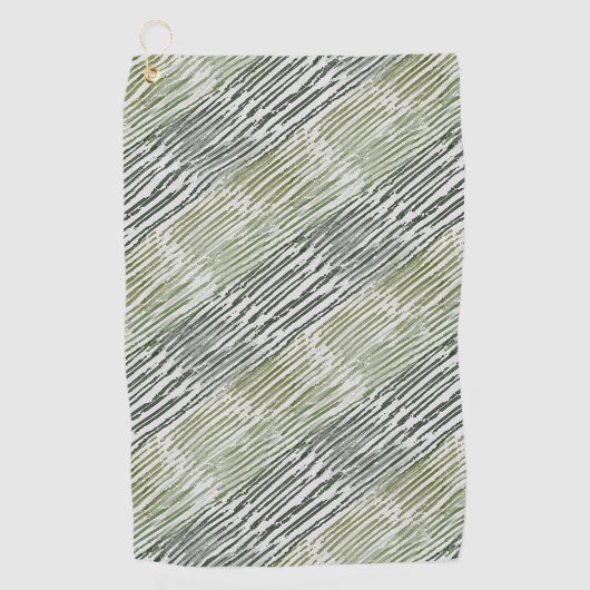 Tribal Green Stripes Abstract Pattern  Golfhandtuch (Vorderseite)