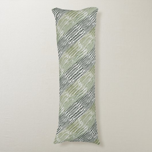 Tribal Green Stripes Abstract Pattern  Seitenschläferkissen (Vorderseite Vertikal)
