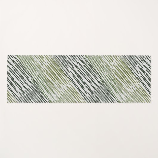 Tribal Green Stripes Abstract Pattern  Yogamatte (Vorderseite (Horizontal))