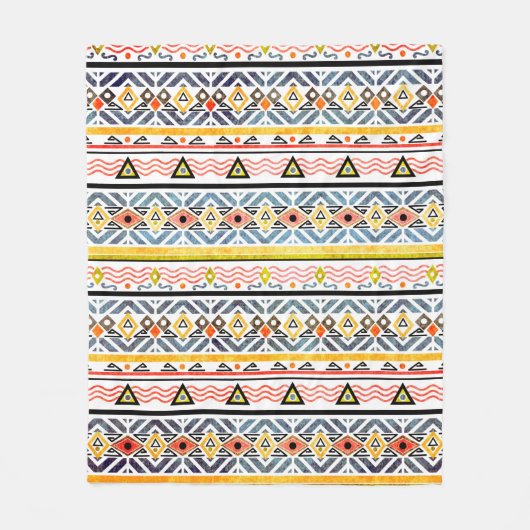 Tribal grunge ethno folk pattern in retro style fleecedecke (Vorderseite)
