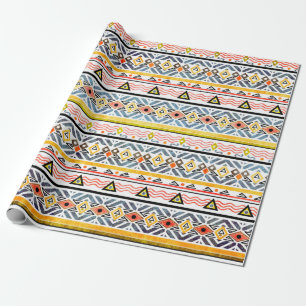 Tribal Grunge Ethno Volksmuster im Retro-Stil Geschenkpapier