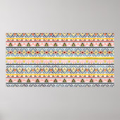 Tribal Grunge Ethno Volksmuster im Retro-Stil Poster (Vorne)