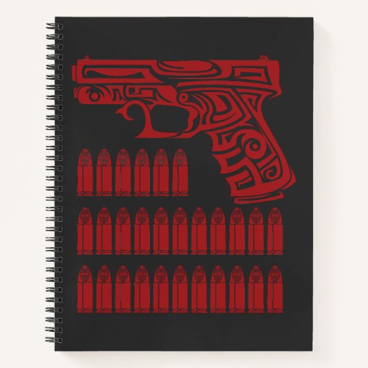 Tribal Gun Illustration Notizblock (Vorderseite)