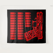 Tribal Gun Illustration Wandteppich (Vorderseite (Horizontal))