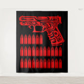 Tribal Gun Illustration Wandteppich (Vorderseite)