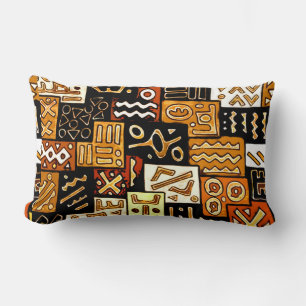 Tribal Harmony: Afrikanisches geometrisches Motiv Lendenkissen