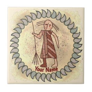 Tribal-Hausfrau-Rune-Kachel Fliese