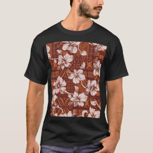 Tribal Hawaiian: Hibiskus Blume Wallpaper T-Shirt