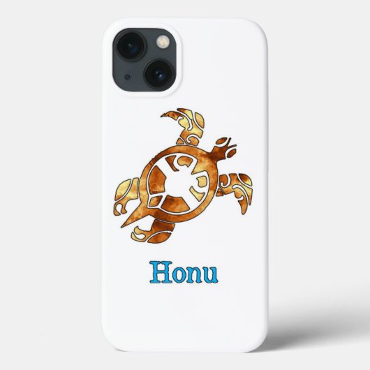 Tribal Hawaiian Sea Turtle in Gold Case-Mate iPhone Hülle (Rückseite)