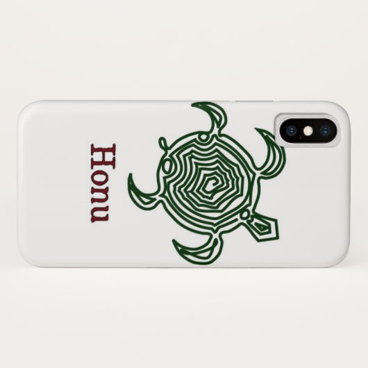 Tribal Hawaiian Sea Turtle in Green Case-Mate iPhone Hülle (Rückseite (Horizontal))