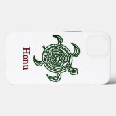Tribal Hawaiian Sea Turtle in Green Case-Mate iPhone Hülle (Rückseite (Horizontal))