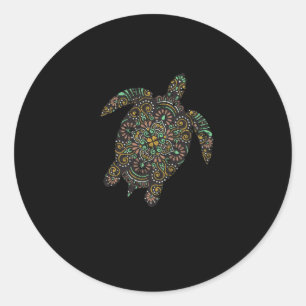 Tribal Hawaiian Sea Turtle Runder Aufkleber