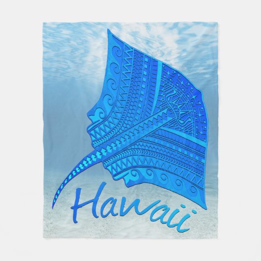 Tribal Hawaiian Stingray Fleecedecke (Vorderseite)