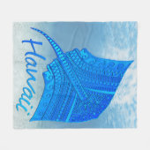 Tribal Hawaiian Stingray Fleecedecke (Vorderseite (Horizontal))