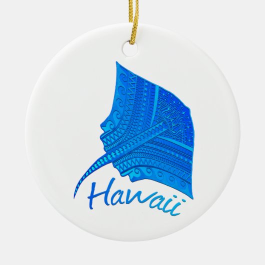 Tribal Hawaiian Stingray Keramik Ornament (Vorne)