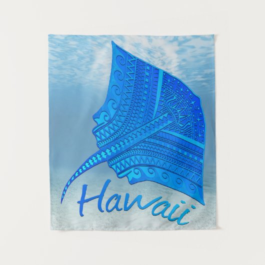 Tribal Hawaiian Stingray Wandteppich (Vorderseite)