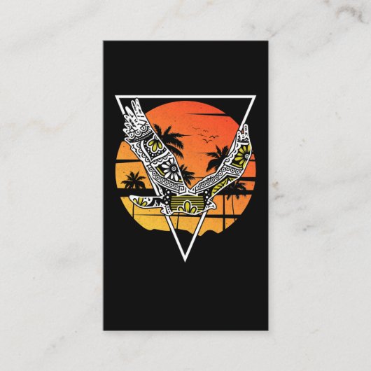 Tribal Hawk Hawaii Sunset Bird Visitenkarte (Vorderseite)