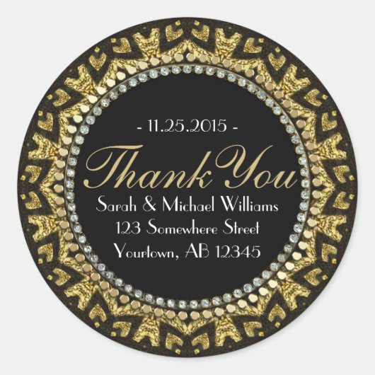 Tribal HeART Deko Gold Black Danke Stickers (Vorderseite)