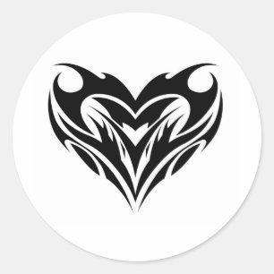 Tribal Heart Design Runder Aufkleber