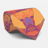 Tribal Hippie Lila Orange Yellow Native Boho Krawatte (Gerollt)