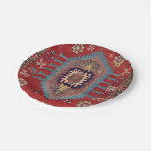 Tribal Honeycomb Palmette II Red Blume Pappteller (Schrägansicht)