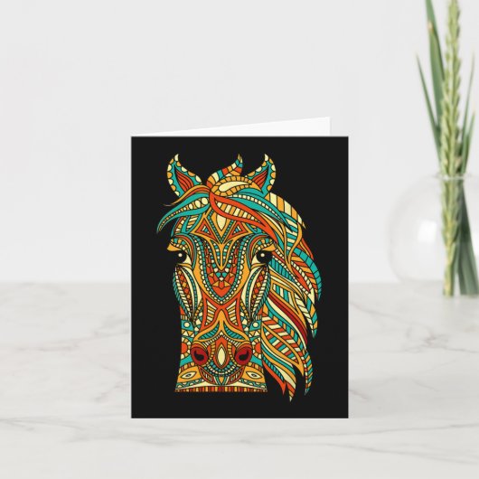 Tribal Horse Design - Pferde Tiere Lover Horsebac Karte (Vorderseite)