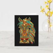 Tribal Horse Design - Pferde Tiere Lover Horsebac Karte (Gelbe Blume)
