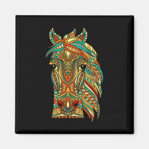 Tribal Horse Design - Pferde Tiere Lover Horsebac Magnet