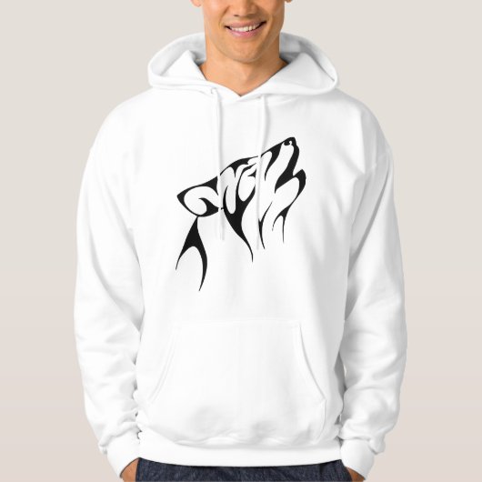 Tribal Howling Wolf Graphic Hoodie (Vorderseite)