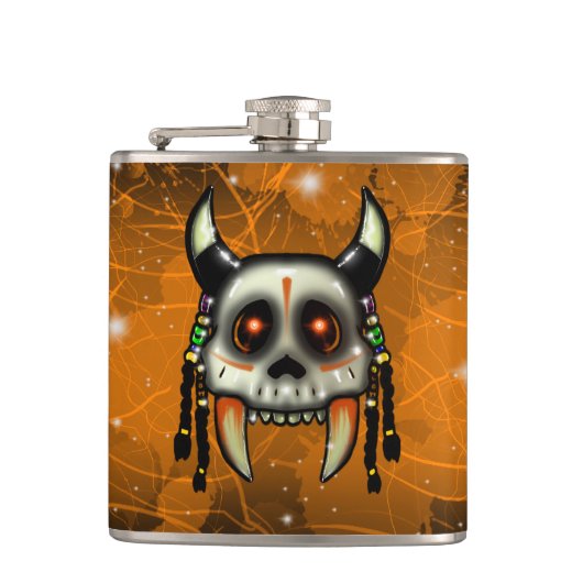 Tribal Hunter Vinyl Wrapped Flask Flachmann (Vorderseite)