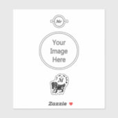 Tribal Iguana Monogram Aufkleber (Blatt)