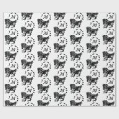 Tribal Iguana Monogram Geschenkpapier (Flach)