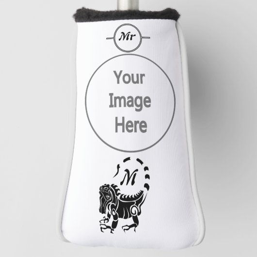 Tribal Iguana Monogram Golf Headcover (Rotieren 90)