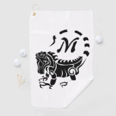 Tribal Iguana Monogram Golfhandtuch (Insitu)