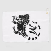 Tribal Iguana Monogram Golfhandtuch (Horizontal)