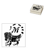 Tribal Iguana Monogram Gummistempel (Stempel)