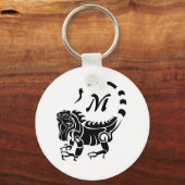 Tribal Iguana Monogram Schlüsselanhänger (Vorderseite)