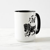Tribal Iguana Monogram Tasse (VorderseiteRechts)