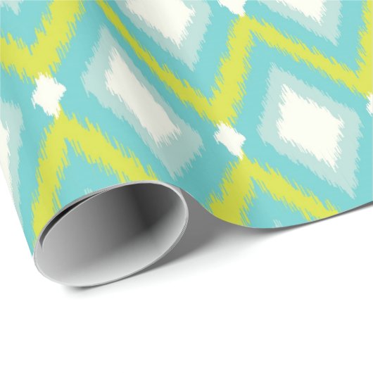 Tribal Ikat Zickzack Geschenkpapier (Rolleneckpunkt)
