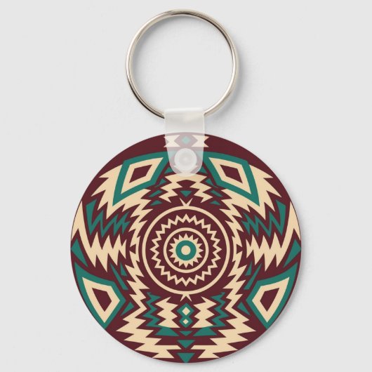 Tribal Inspired Geometric Mandala  Schlüsselanhänger (Vorderseite)