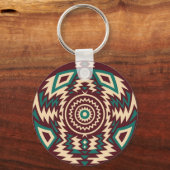 Tribal Inspired Geometric Mandala  Schlüsselanhänger (Vorderseite)