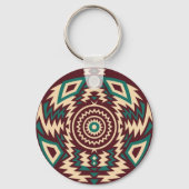 Tribal Inspired Geometric Mandala  Schlüsselanhänger (Rückseite)
