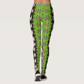 Tribal Inspired Green Patterned Leggings (Rückseite)